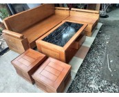 Sofa gỗ sồi chữ L thanh lý giá rẻ tại TPHCM